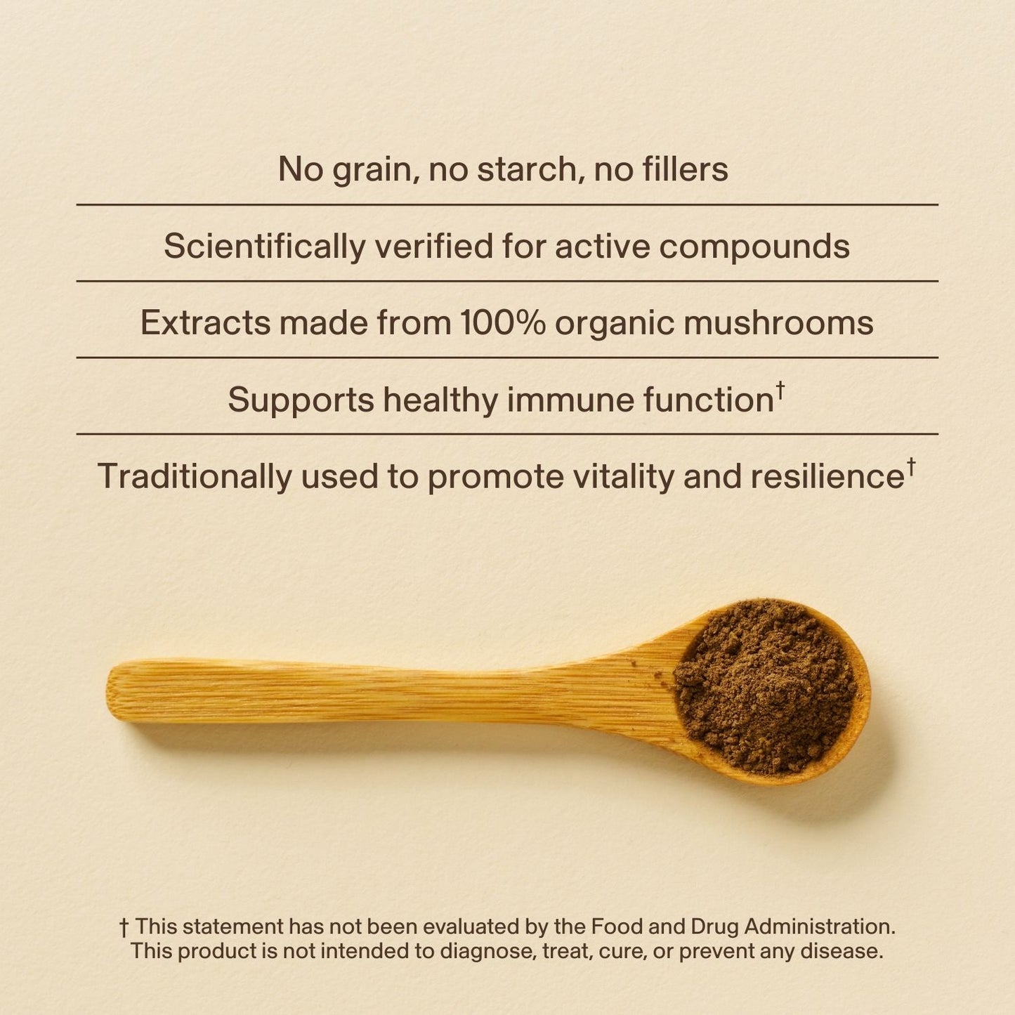 Real Mushrooms Turkey Tail Mushroom Capsules: Naturally rich in beta-glucans, scientifically verified for immune support and based on traditional use. Contains only pure ingredients. FDA disclaimer: Not intended to diagnose, treat, cure, or prevent any disease.