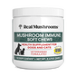 A jar of Real Mushrooms Mushroom Immune Pet Chews contains 60 veterinarian-formulated chews, designed as a health supplement for dogs and cats.