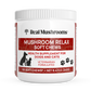 Real Mushrooms' "Mushroom Relax Pet Chews," enriched with Reishi and Lion's Mane mushrooms as adaptogens, provide a health supplement for dogs and cats. The container includes 60 chews, with a total weight of 8.47 oz.