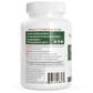 The back view of the Real Mushrooms Turkey Tail Mushroom Capsules bottle displays a quality commitment label, usage directions, storage instructions, and safety warnings for natural immune support. The beta-glucans content, UPC code, and website URL are visible at the bottom.