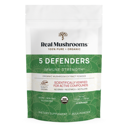 Real Mushrooms 5 Defenders for Pets – Bulk Powder immune strength.