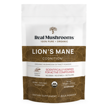 Real Mushrooms' Organic Lions Mane Mushroom Powder for Pets.
