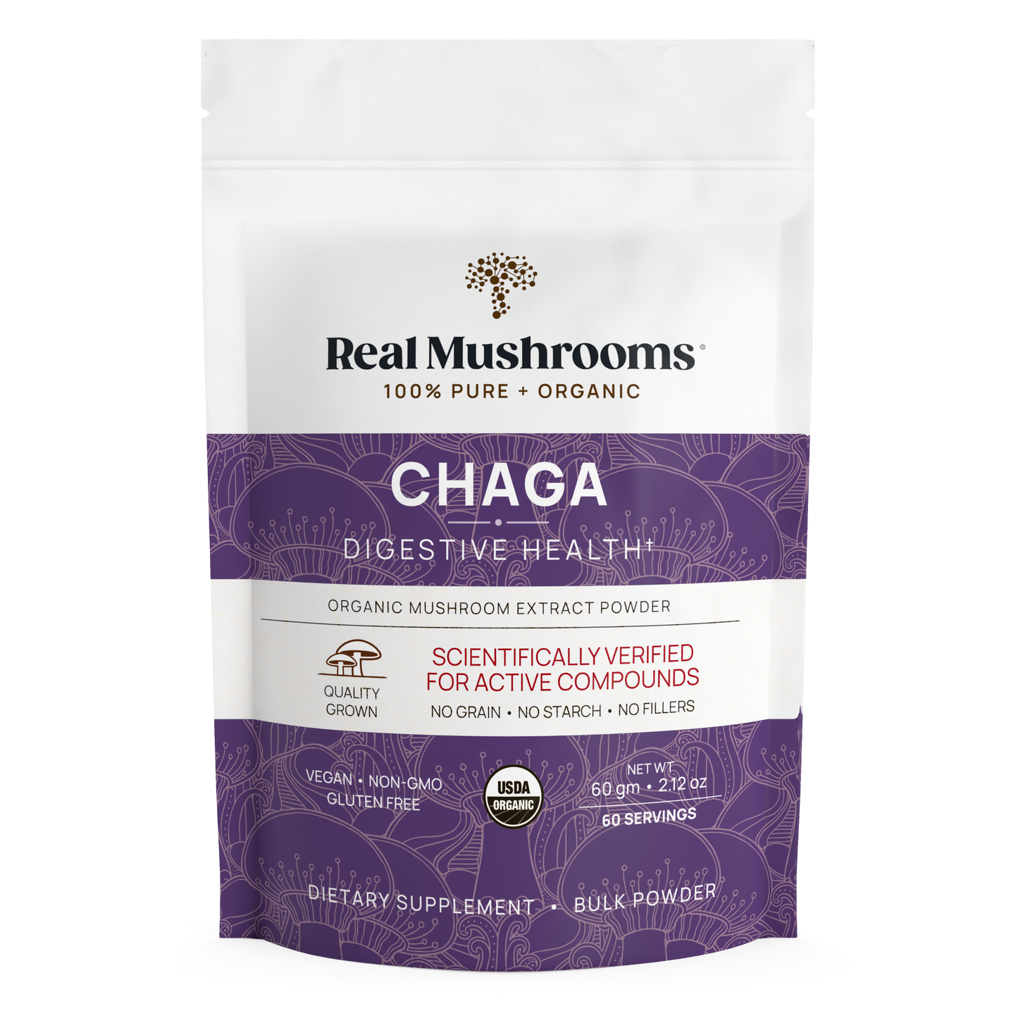Real Mushrooms Organic Chaga Extract Powder for Pets.