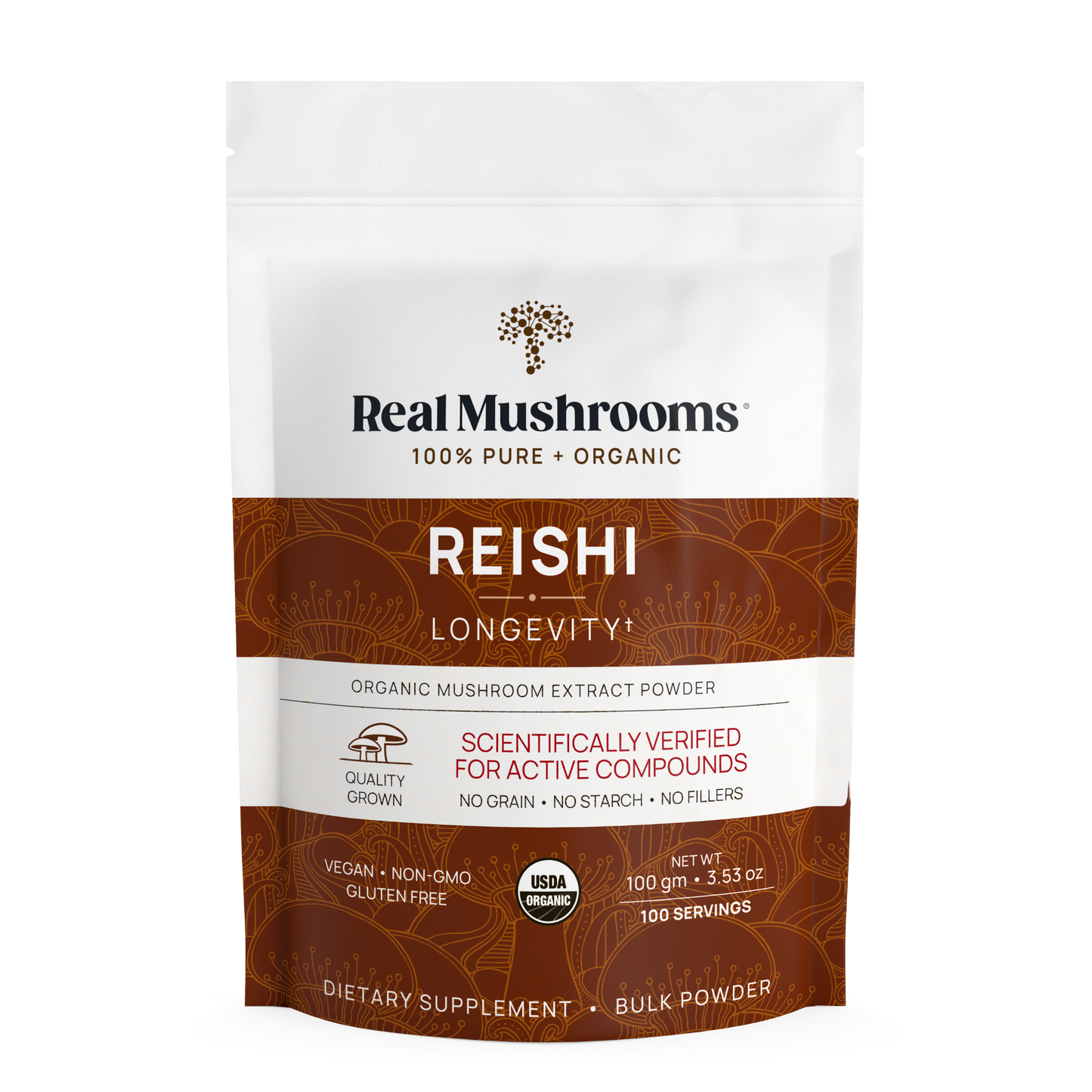 Real Mushrooms Organic Reishi Mushroom Powder – Bulk Extract.