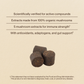 Three dark brown Real Mushrooms Mushroom Immune Pet Chews are shown under text highlighting organic mushroom extracts, antioxidants, adaptogens, and immune support for pets, with a disclaimer on FDA evaluation.