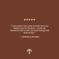 A five-star review praises Real Mushrooms Organic Reishi Mushroom Capsules for providing calm, focused energy that lasts all day. White text appears on a brown background with a small tree logo at the bottom.