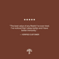 Five-star customer review on a brown background reads: "The best value of any Organic Reishi Mushroom Powder – Bulk Extract I've tried. I sleep better and have better immunity." Real Mushrooms tree logo at the bottom.