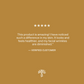 A five-star customer review on a tan background praises Real Mushrooms' Organic Tremella Extract Powder for improving skin, hair, and nail health while reducing wrinkles. A verified customer badge and a small tree logo appear at the bottom.