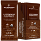 Box of "Mushroom Chocolate Bar - 5 Pack" by Real Mushrooms, crafted with 75% dark chocolate and enhanced with organic mushroom extract. The packaging emphasizes their dedication to organic and sustainable ingredients.