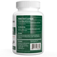 White supplement bottle for pets featuring a label with product facts, directions, warnings, contact info, barcode, and manufacturing details for Real Mushrooms Turkey Tail Extract Capsules for Pets.