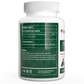 White bottle labeled with product facts, listing active and inactive ingredients, cautions, and dosage info for Turkey Tail Extract Capsules for Pets by Real Mushrooms—an organic beta-glucans mushroom supplement for pets.