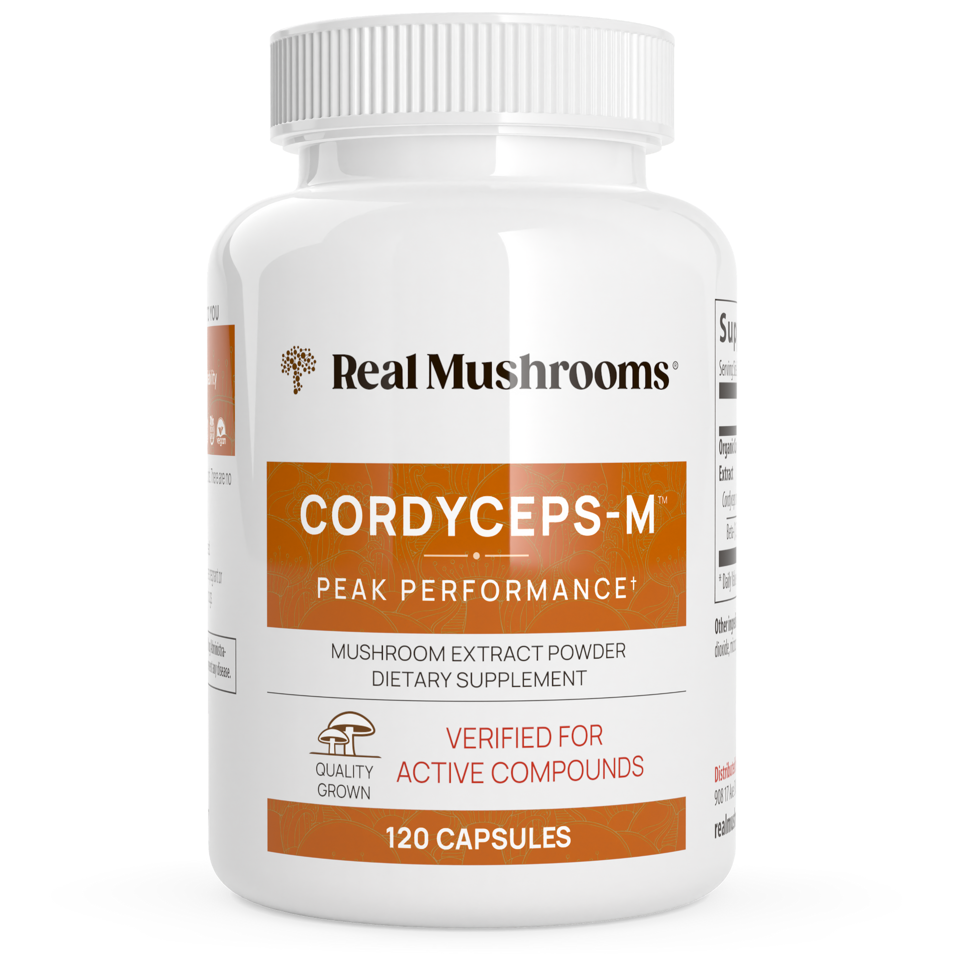 Real Mushrooms Organic Cordyceps Extract Capsules.