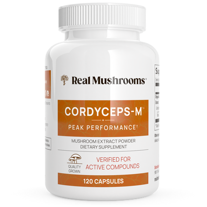 Real Mushrooms Organic Cordyceps Extract Capsules.