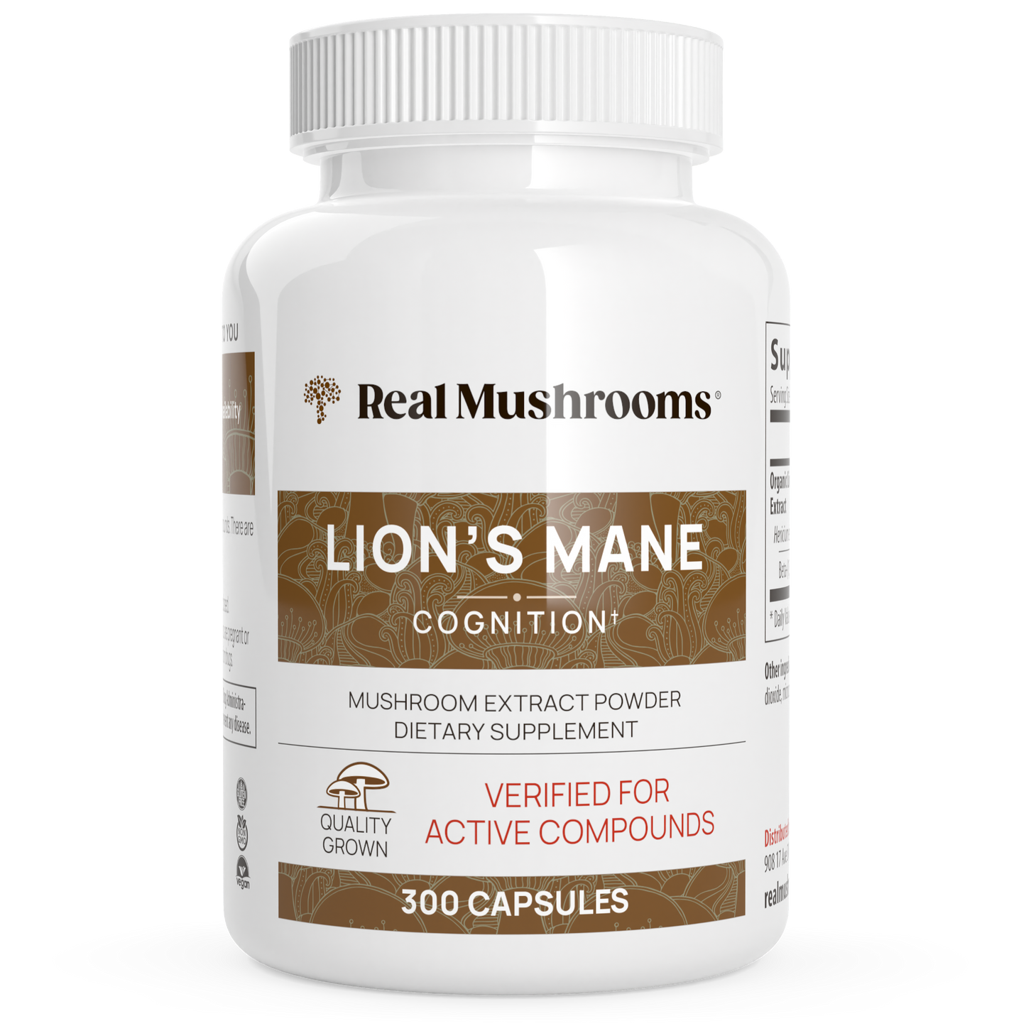 Real Mushrooms Lion's Mane Cognition: Organic Lions Mane Extract Capsules by Real Mushrooms.