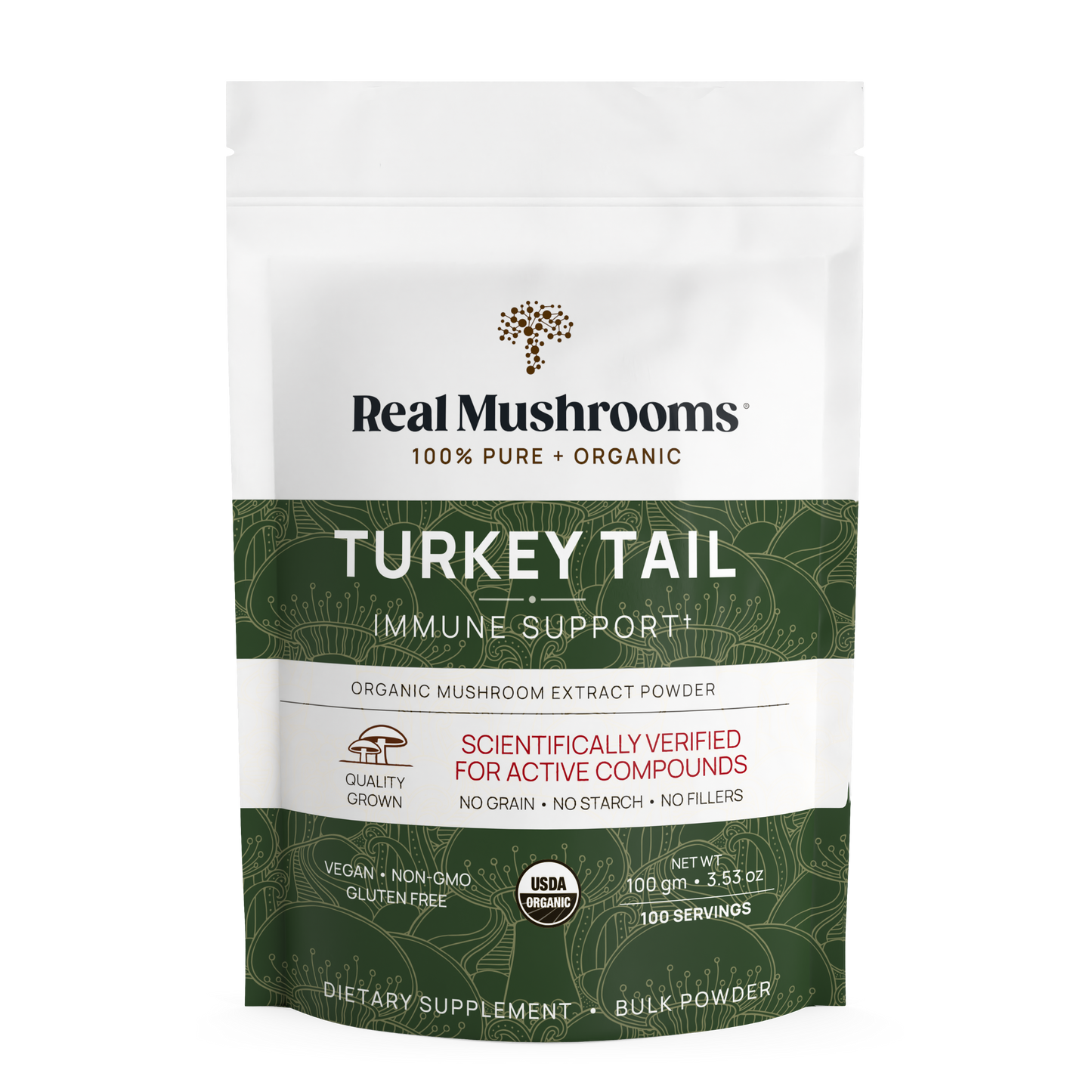 Real Mushrooms Turkey Tail Extract - Bulk Powder immune support.