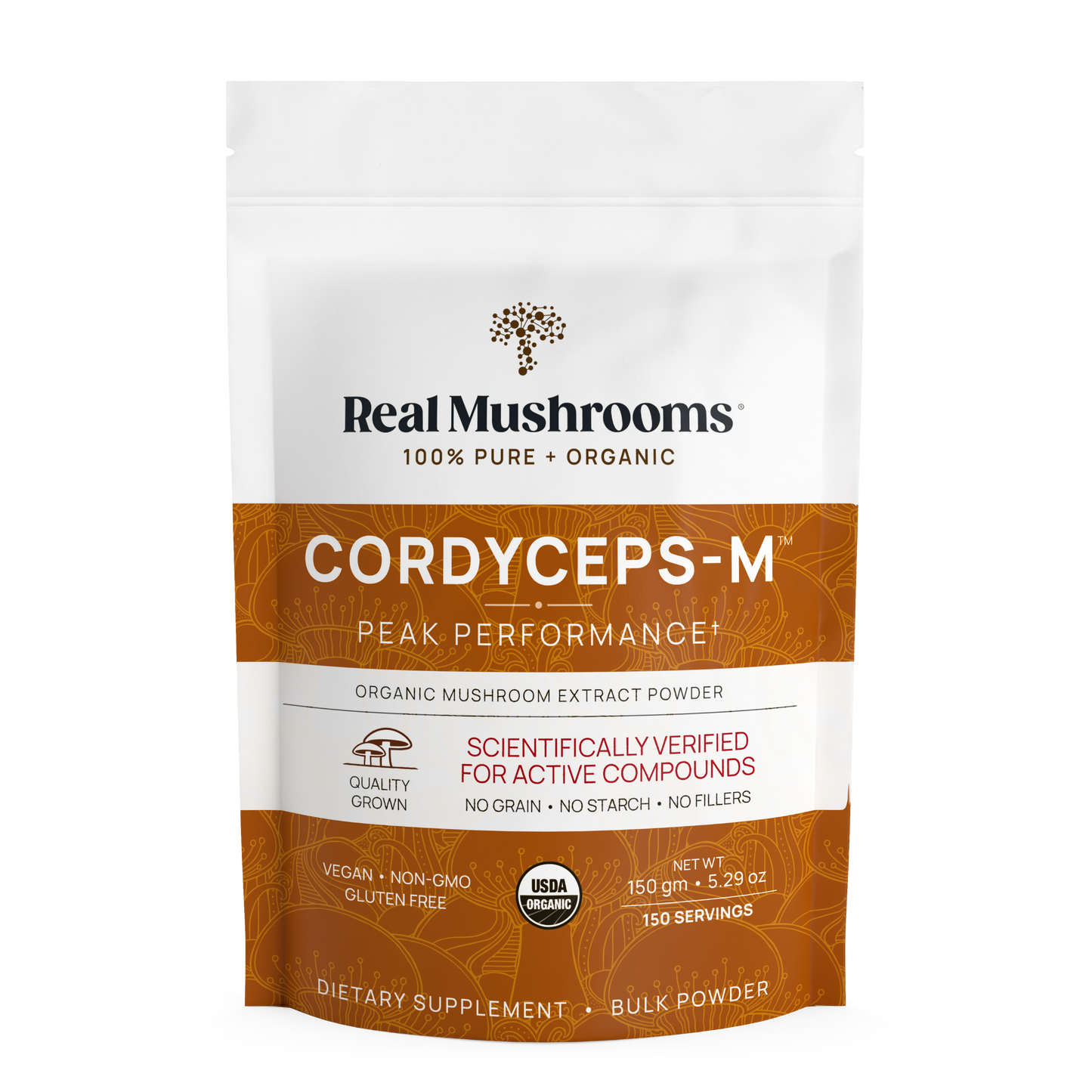 Real Mushrooms Organic Cordyceps Mushroom Extract Powder – Bulk Supplement.